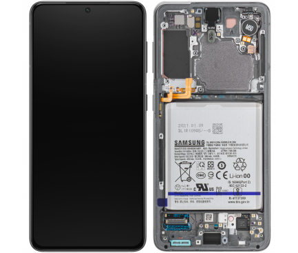 Display Cu Touchscreen, Rama, Acumulator Si Piese Samsung Galaxy S21, Gri