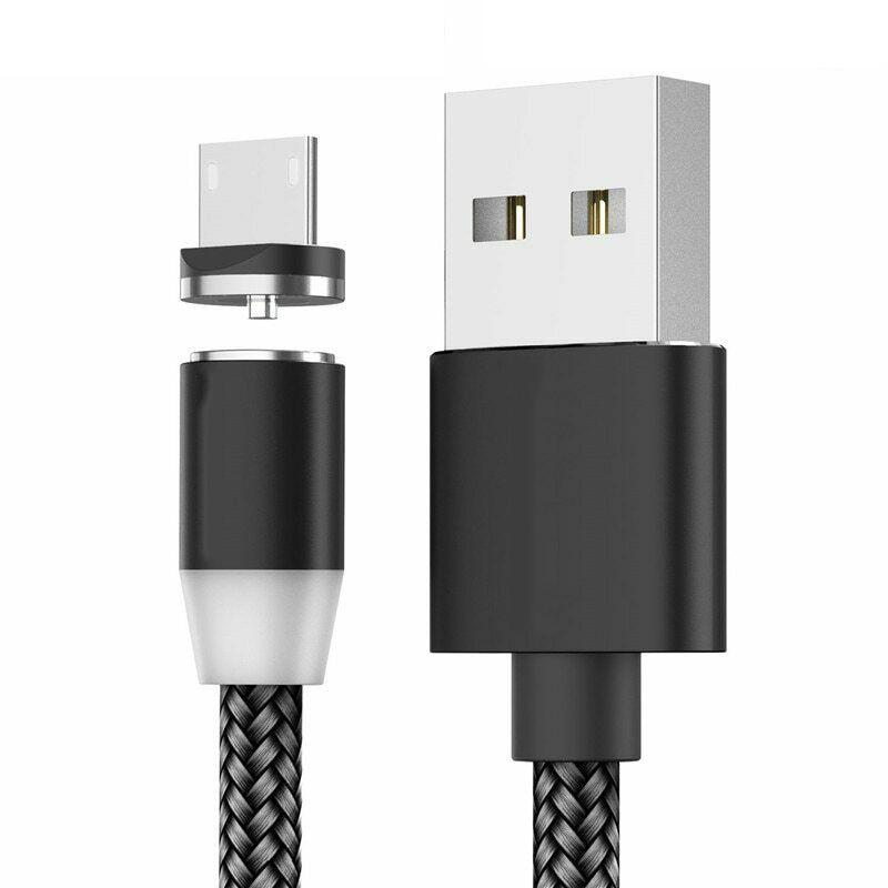 Cablu de Date Magnetic USB - Lightning Type C si Micro Usb 1m Negru