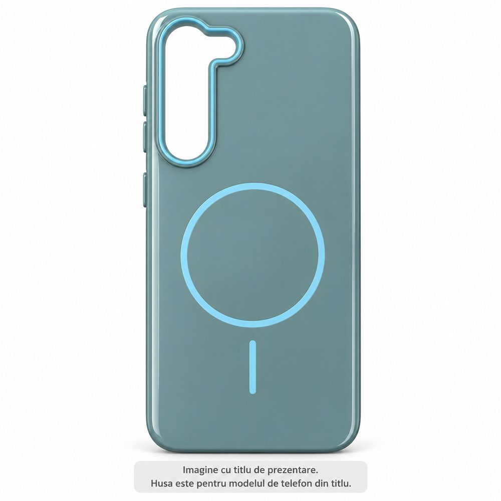 Husa MagSafe pentru Samsung Galaxy S26+, Soft-Touch cu Protectie Camera, Rama Contrastanta, Verde