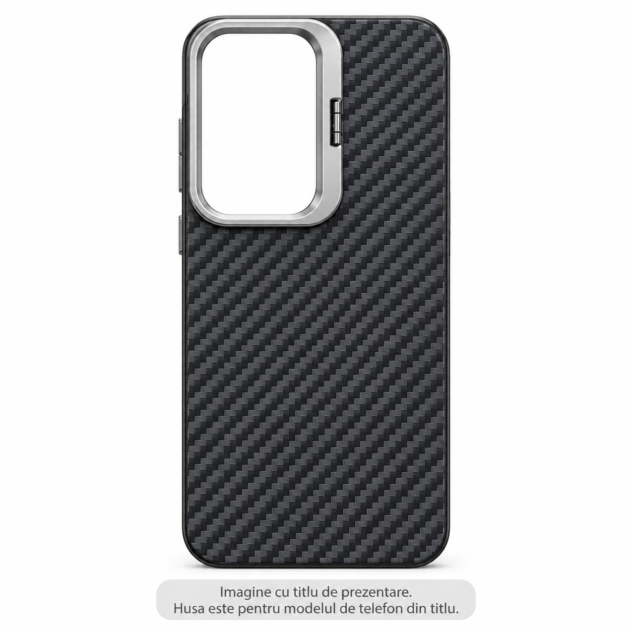 Husa PC MagSafe pentru Samsung Galaxy S25+, Carbon 3D Metalizat, Neagra