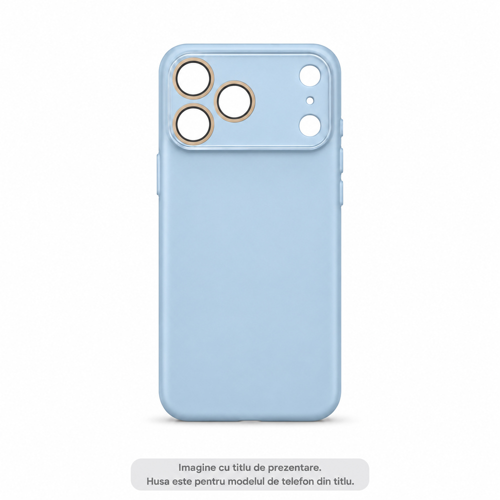 Husa Soft-Touch cu Protectie Camera pentru Apple iPhone 16 Pro Max, Albastru deschis