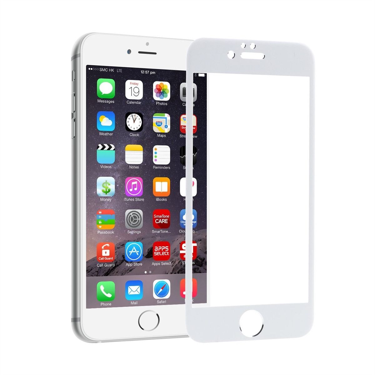 Folie protectie din sticla 5D Apple Iphone 6 / Iphone 6S alb
